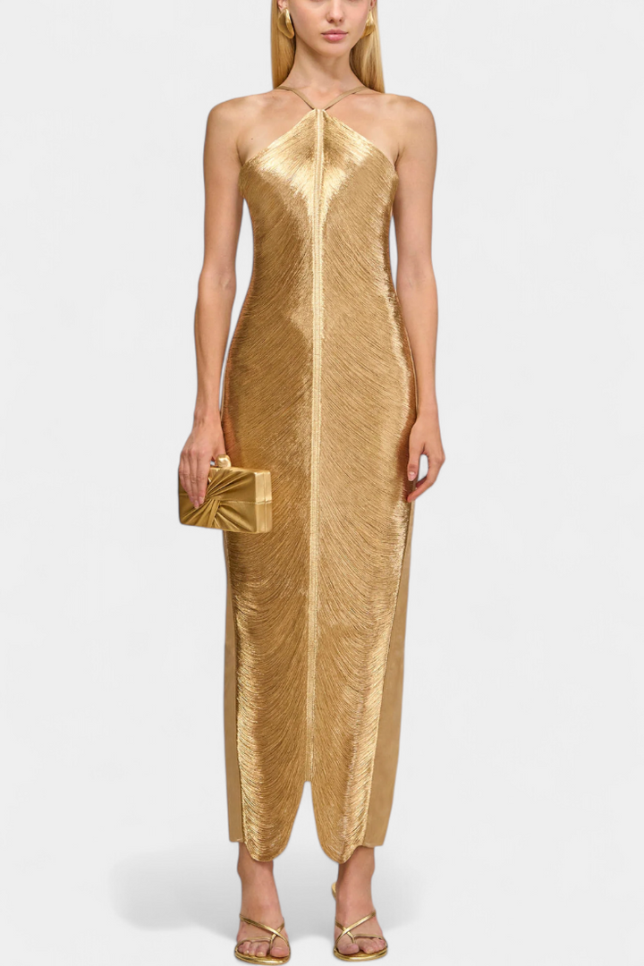 Robe Halter Jianna avec Franges Métalliques