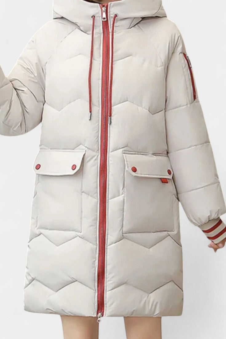 Belle Veste d'Hiver avec Fermeture Éclair et Capuche