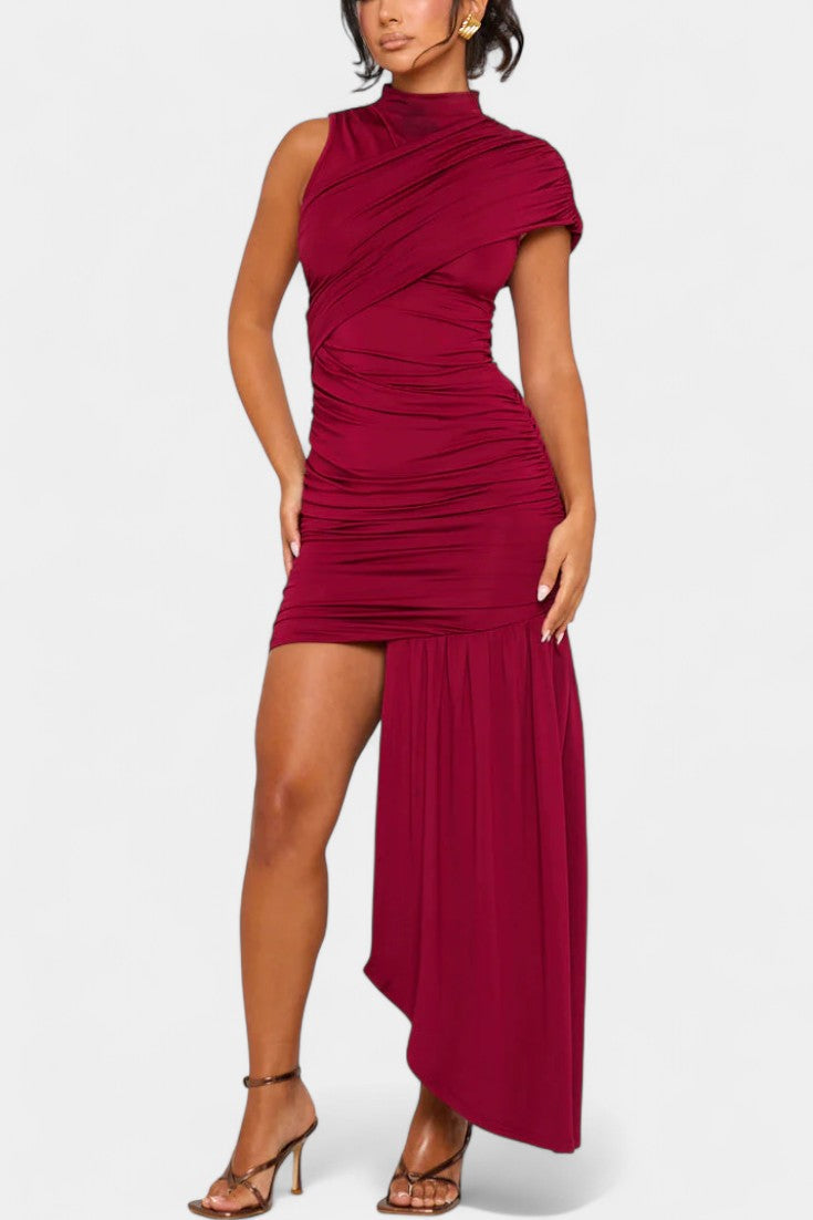 Robe Mini Asymétrique Velia avec Drapé