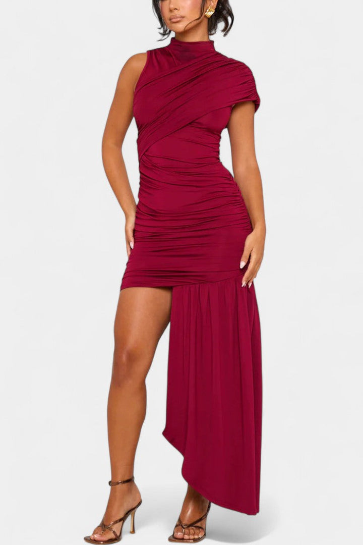 Robe Mini Asymétrique Velia avec Drapé