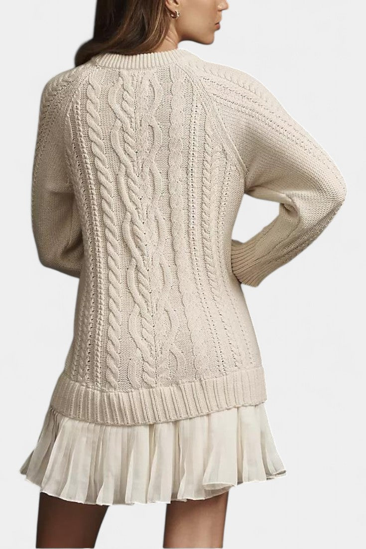 Daina Robe Mini en Tricot avec Forme Tordue