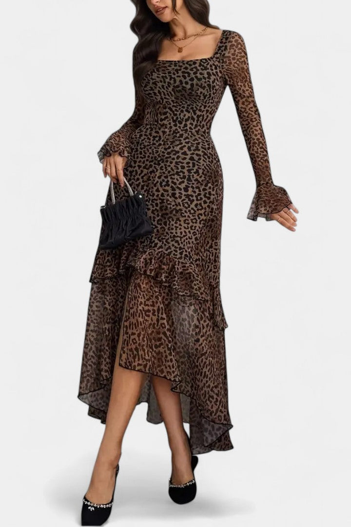 Amali Robe Maxi Imprimée à Col Carré