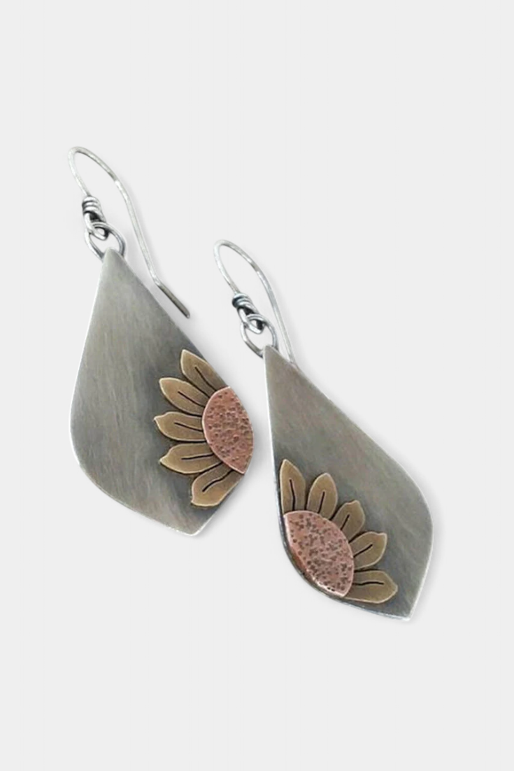 Boucles d'oreilles Pendentif Tournesol Bohème