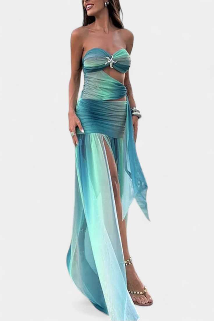 Robe Maxi Maisie Sans Bretelles en Coupe A-Line