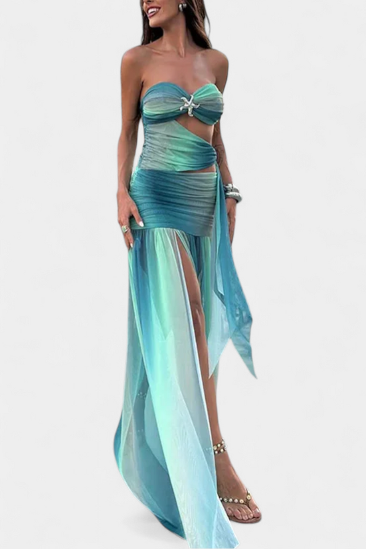 Robe Maxi Maisie Sans Bretelles en Coupe A-Line
