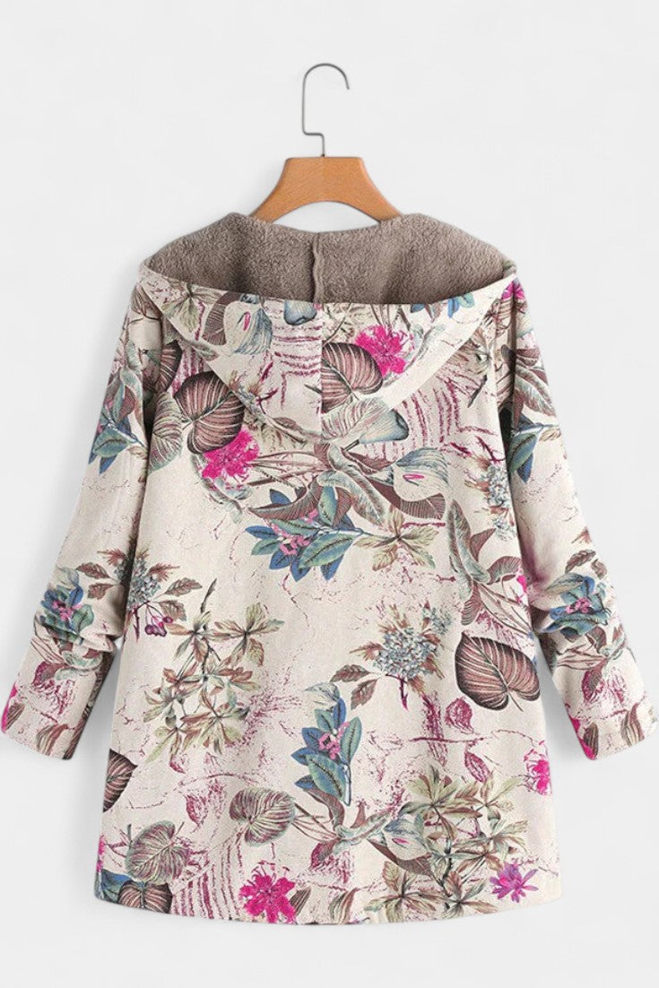 Manteau d'Hiver Floral April avec Capuche