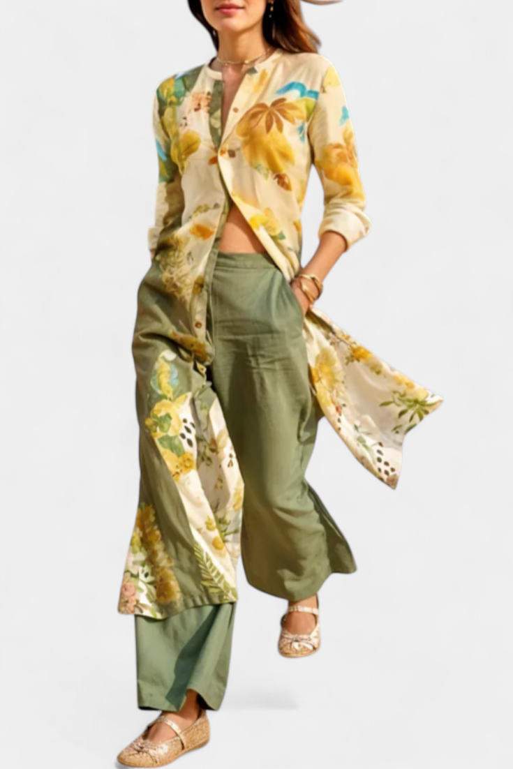 Melvina Ensemble Coordonné en Lin au Style Intemporel