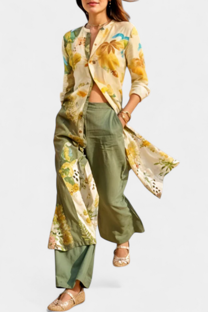 Melvina Ensemble Coordonné en Lin au Style Intemporel