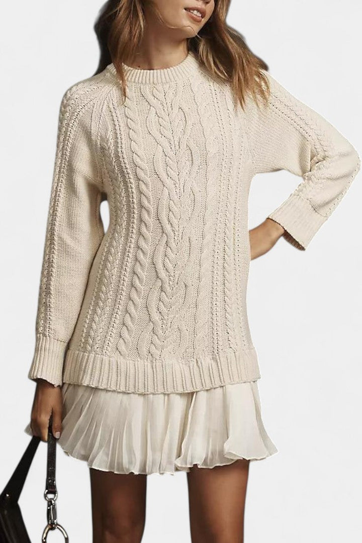 Daina Robe Mini en Tricot avec Forme Tordue