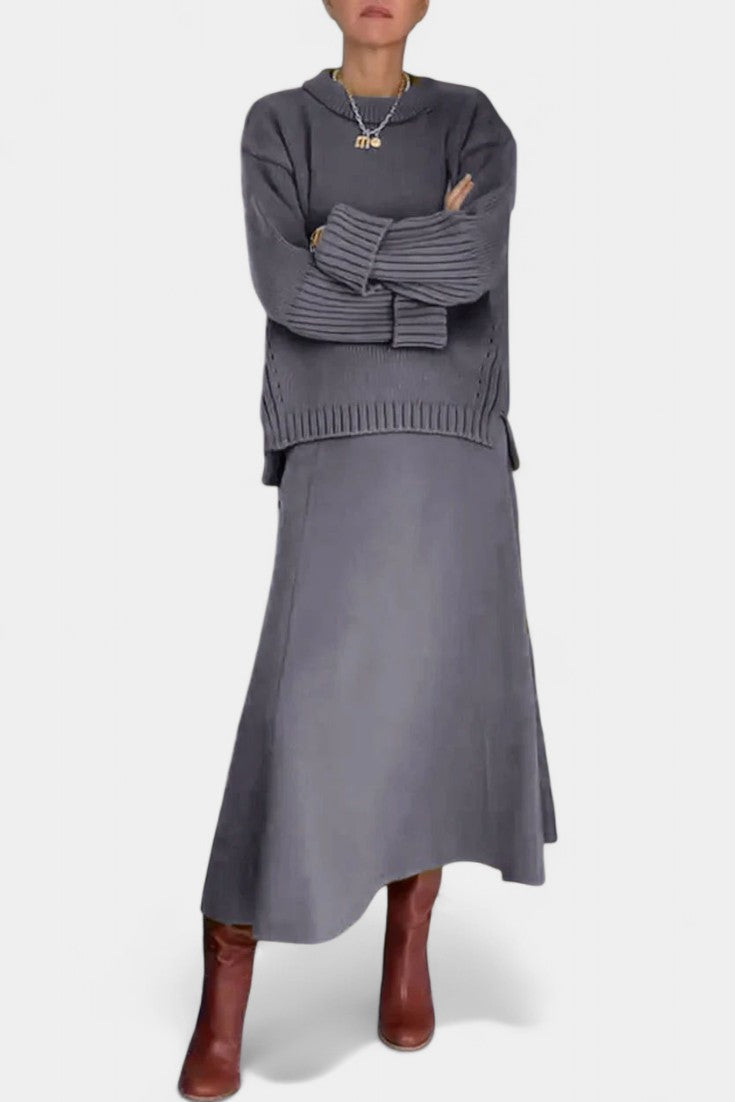 Patricia Ensemble de Pull à Col Montant et Jupe Maxi