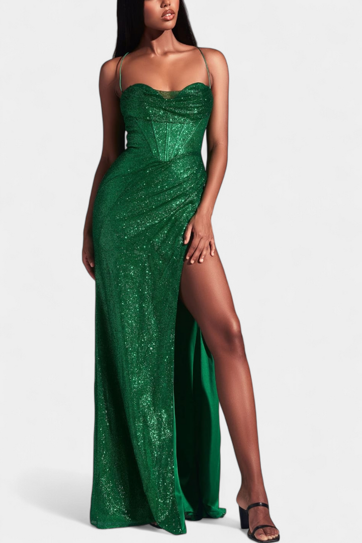 Robe Sirène Armoni avec Corsage et Bretelles Spaghetti