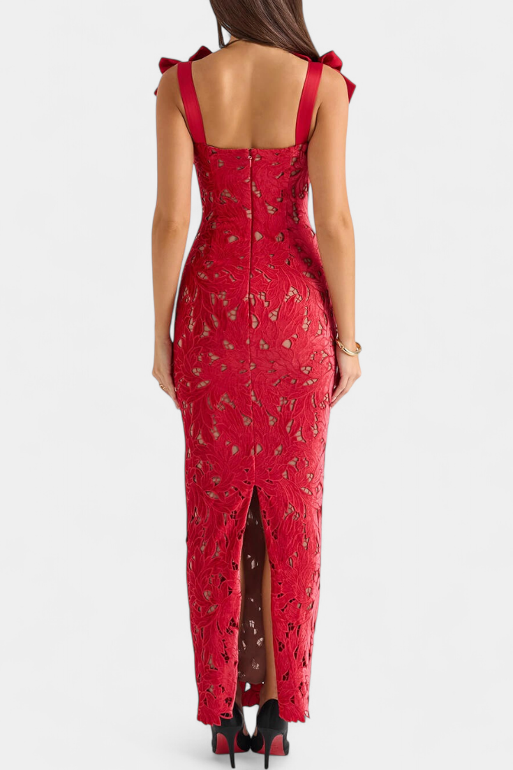 Vasanta Robe Longue Festive avec Bretelles en Nœud