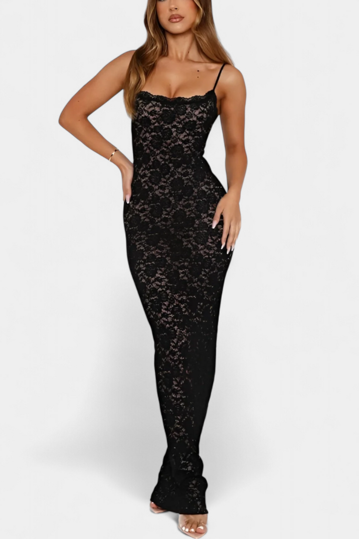 Robe Lunara en Dentelle avec Dos Découvert