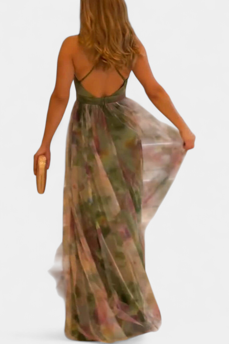 Robe Maxi Fleurie Ingrid avec Décolleté en V
