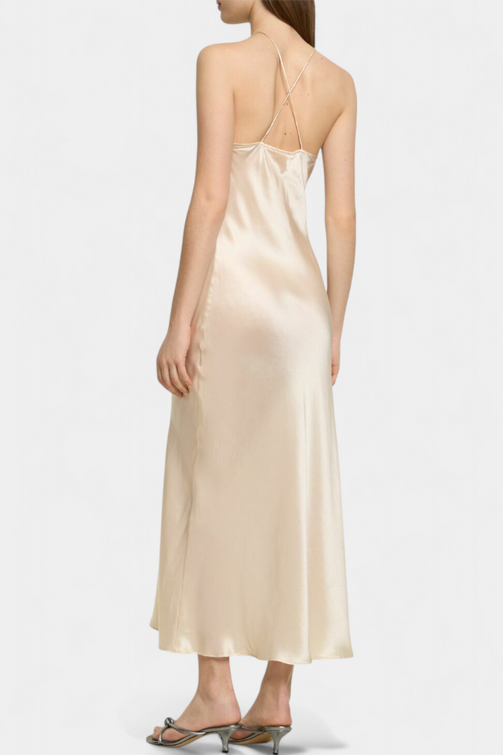 Robe Midi Halter Elvera avec Rosettes