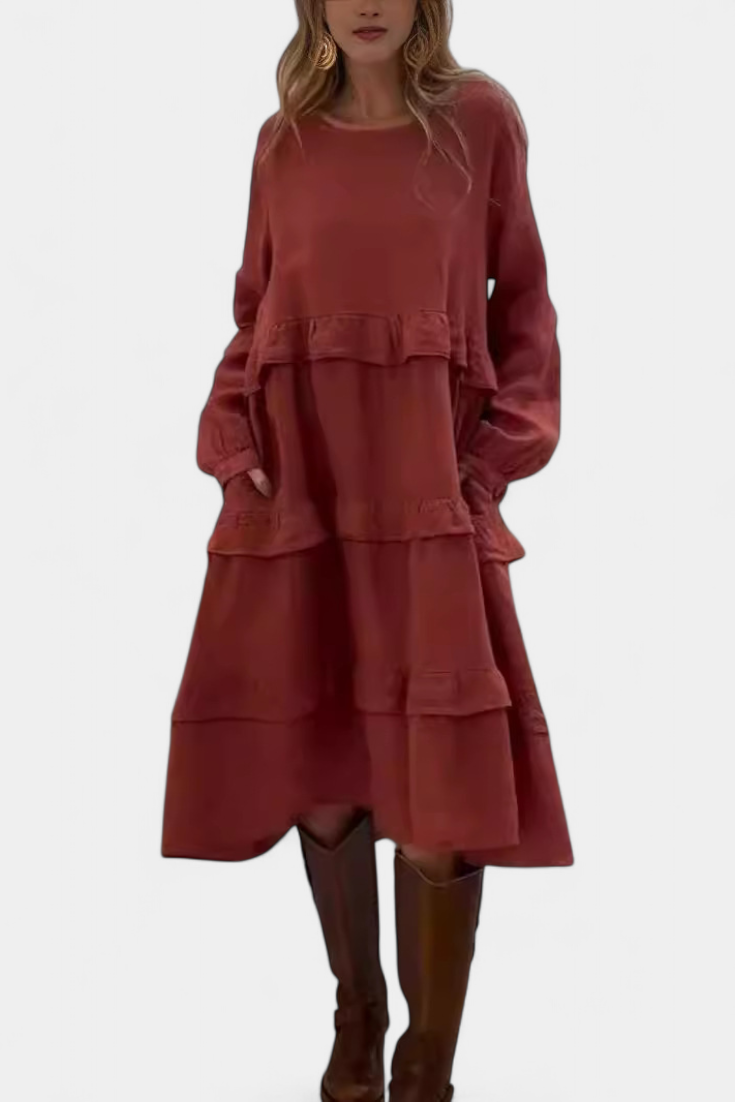 Robe Sweat Jada avec Volants et Silhouette Casual-Chic