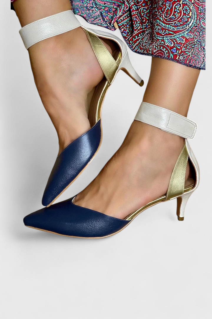 Galfira Chaussures à Talon Bas avec Bout Aiguisé et Bride Élégante