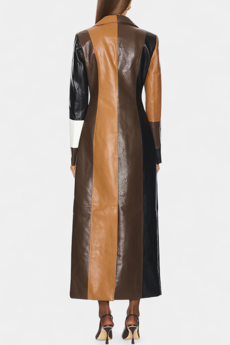 Trench en Cuir Patchwork Norelle