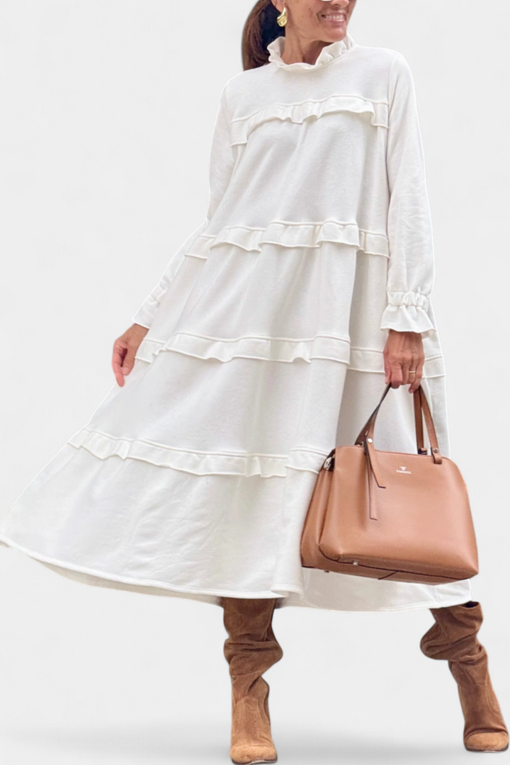 Robe Sweat Jada avec Volants et Silhouette Casual-Chic