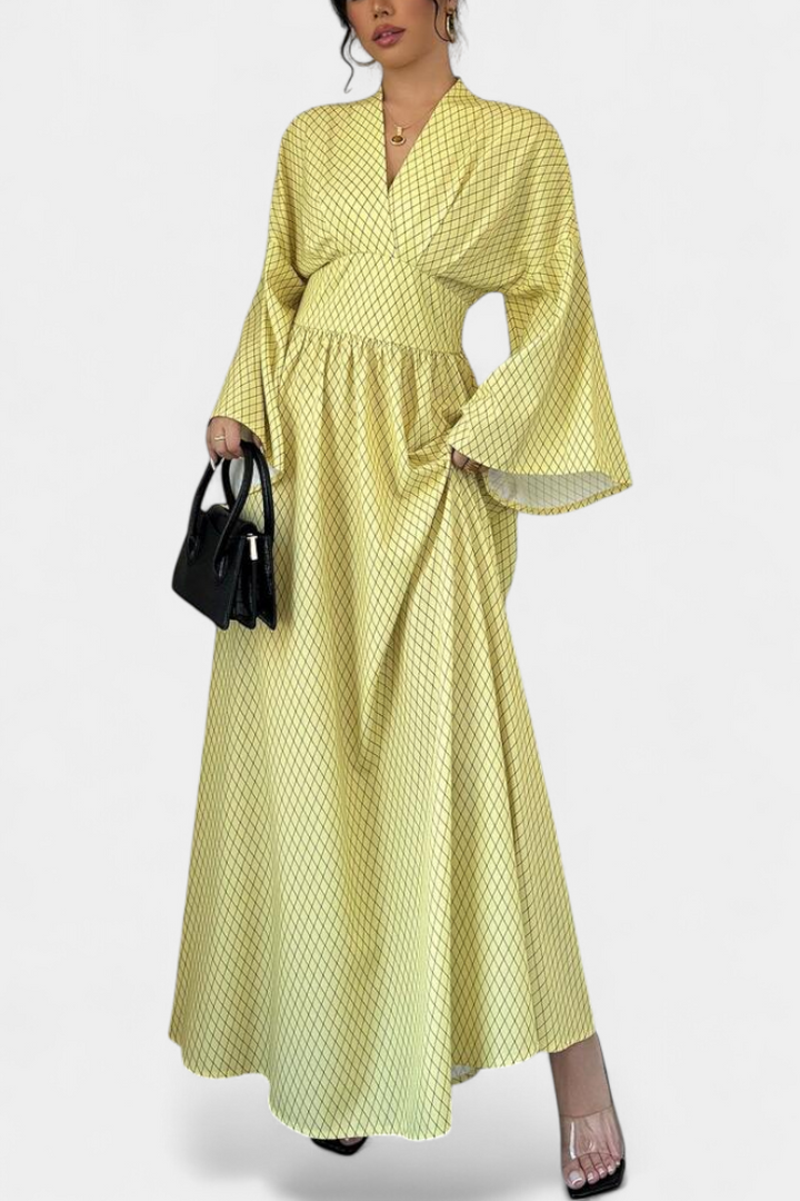 Robe Maxi Géométrique Anelia avec Décolleté en V