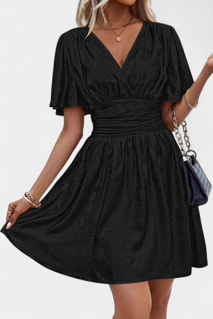 Robe Adalee pour Femme avec Décolleté en V et Taille Croisée
