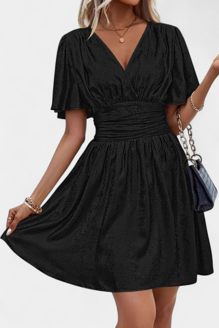 Robe Adalee pour Femme avec Décolleté en V et Taille Croisée