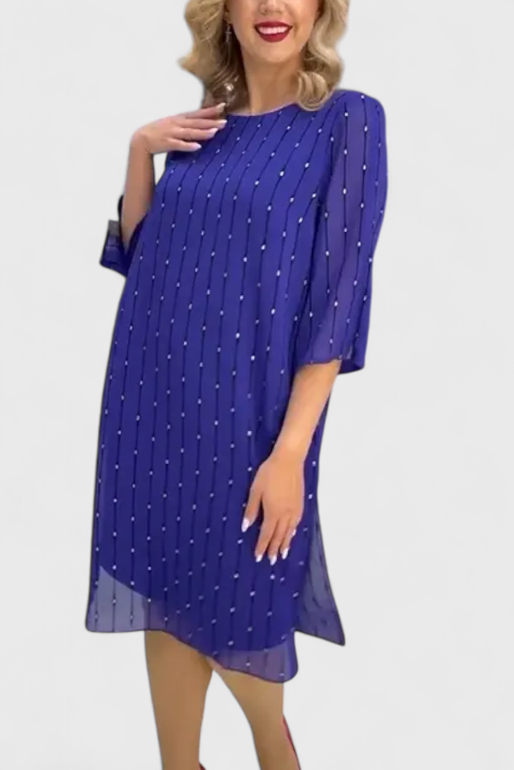 Robe Élégante en Georgette Polly avec Coupe Classique et Tombé Fluide