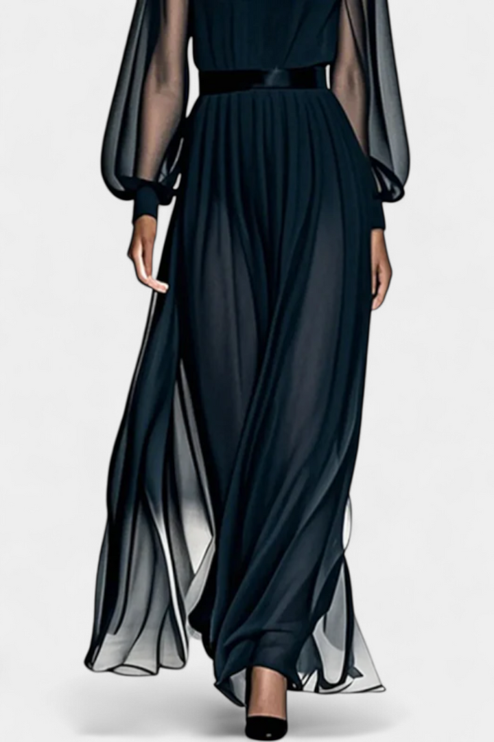Robe Maxi en Gaze Plissée Aurelia