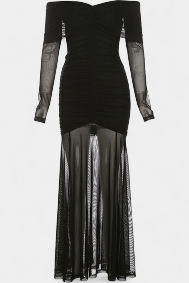 Cornella Robe Maxi Sans Manches avec Fronces Sculpturales