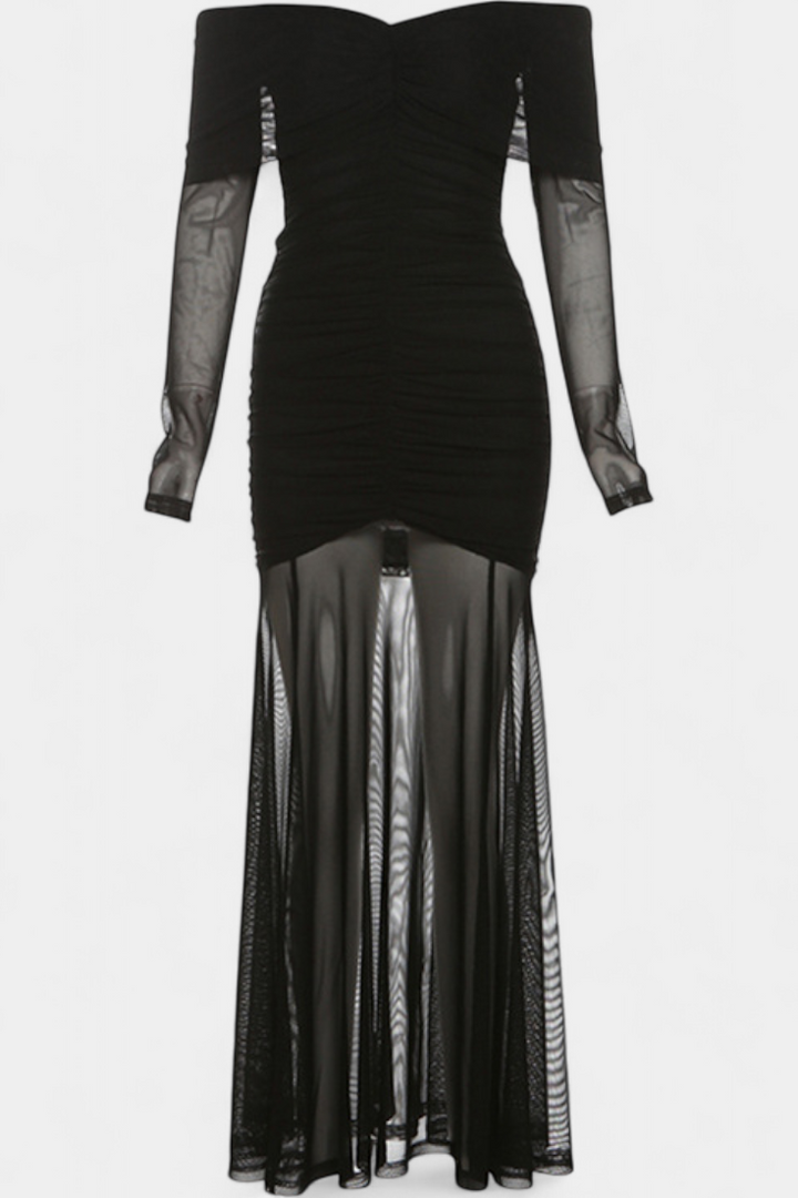 Cornella Robe Maxi Sans Manches avec Fronces Sculpturales