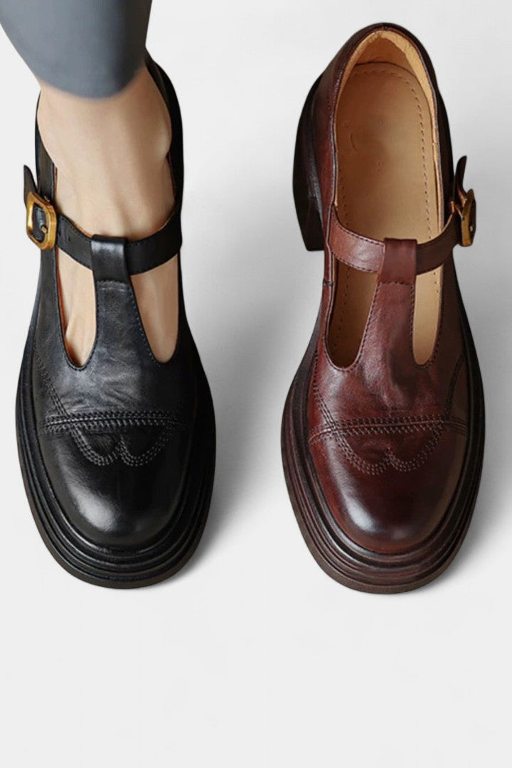 Florence Chaussures Mary Jane avec Talon Cubique