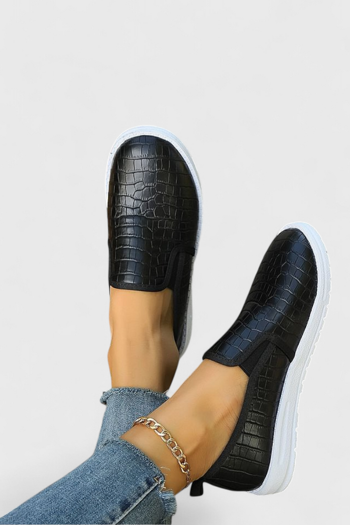 Mocassins Veerle Élégants à Bout Ronde avec Fini Poli