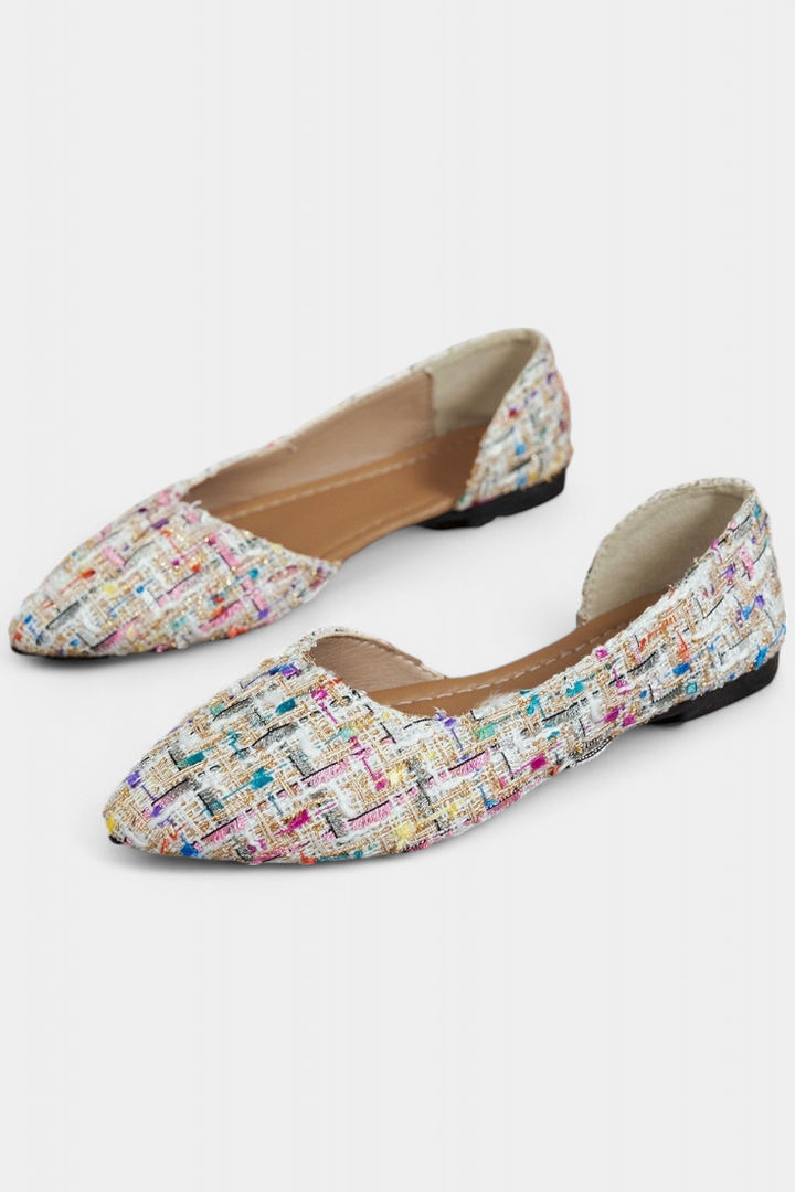Baskets en Tissu Multicolore avec Pointe Aiguisée
