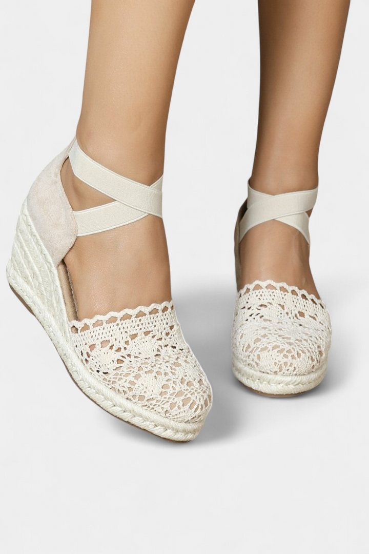 Espadrilles à Talon Nadie avec Dentelle Artisanale pour Femme
