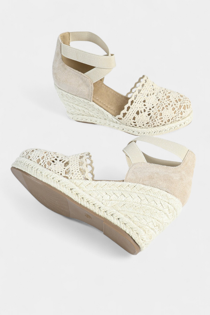 Espadrilles à Talon Nadie avec Dentelle Artisanale pour Femme