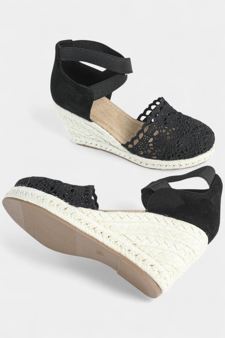 Espadrilles à Talon Nadie avec Dentelle Artisanale pour Femme