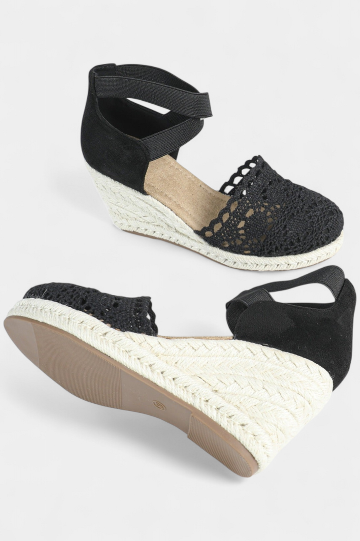 Espadrilles à Talon Nadie avec Dentelle Artisanale pour Femme