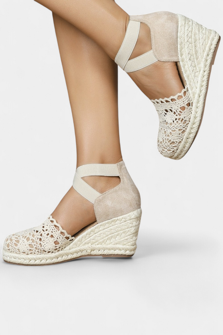 Espadrilles à Talon Nadie avec Dentelle Artisanale pour Femme