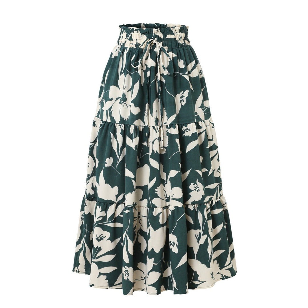 Jupe midi avec imprimé floral et plis - Camila