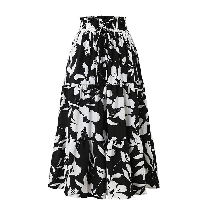 Jupe midi avec imprimé floral et plis - Camila