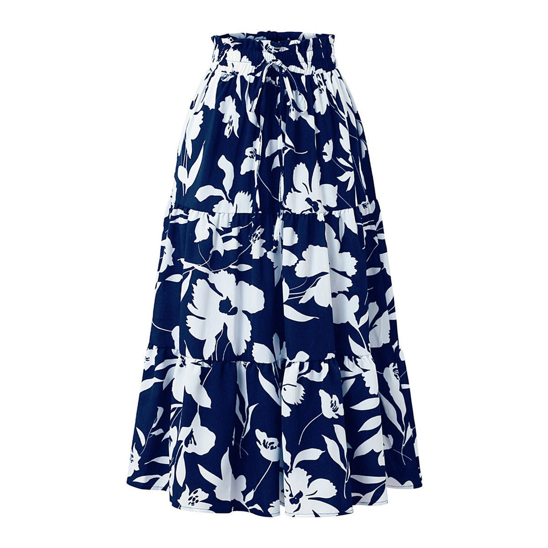 Jupe midi avec imprimé floral et plis - Camila