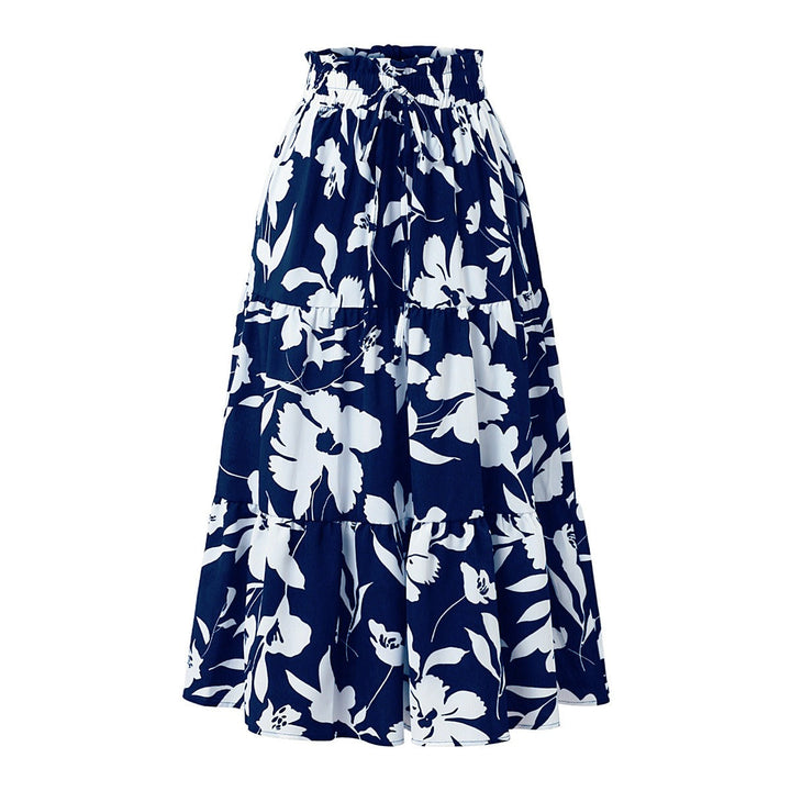 Jupe midi avec imprimé floral et plis - Camila