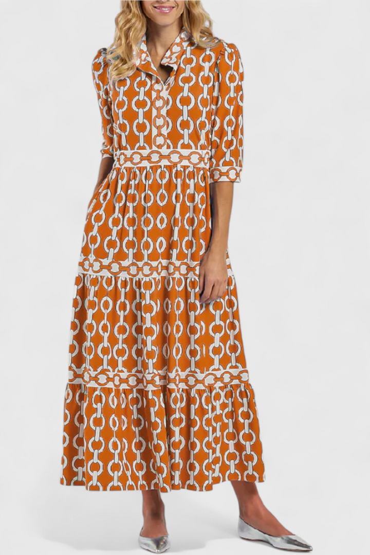 Robe Midi Casilda avec Imprimé de Chaînes