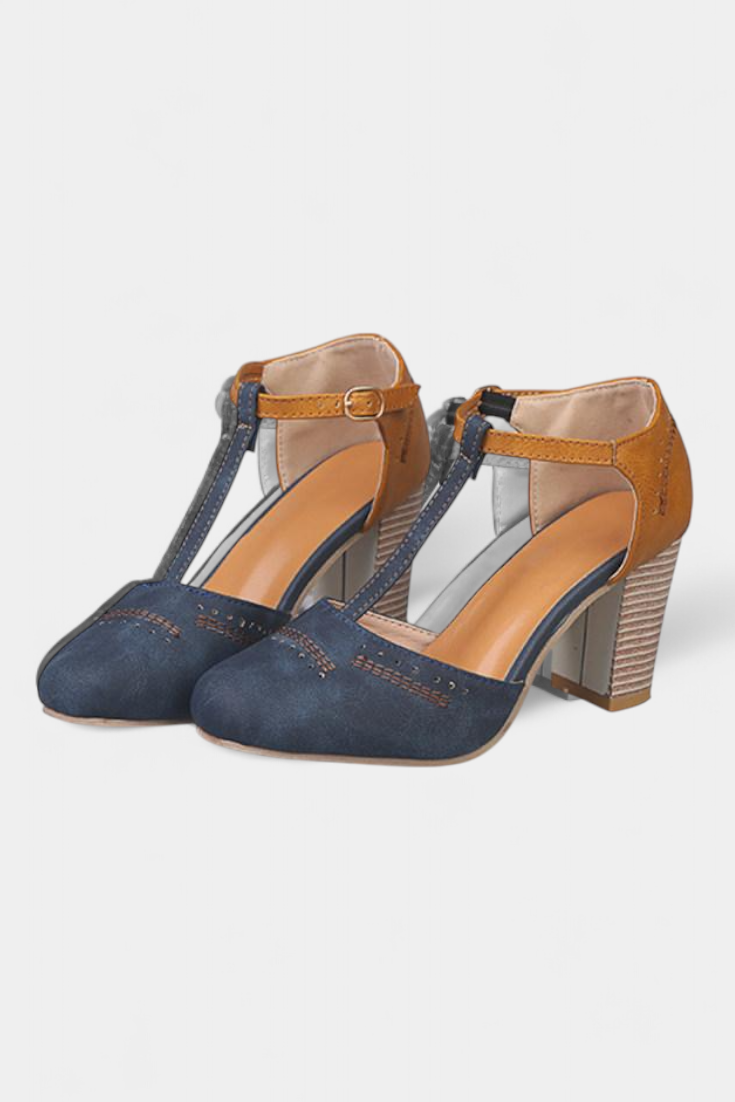 Mira Talons Bloc avec Bride en T et Détail Perforé