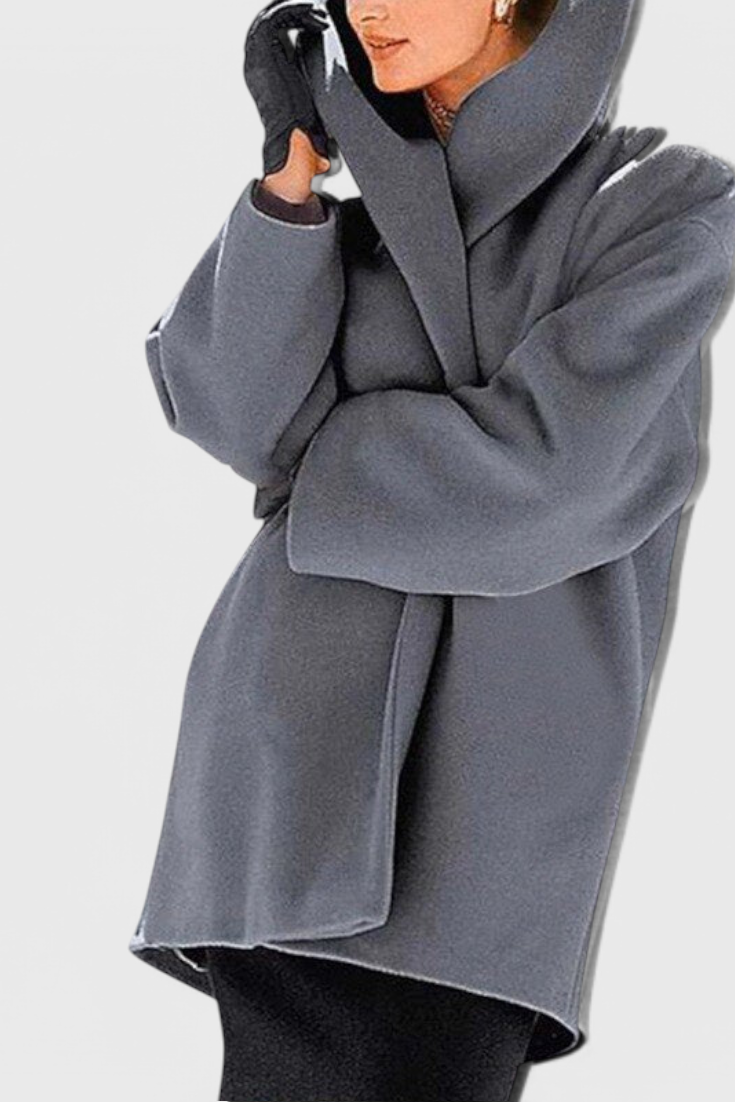 Manteau Oversized en Mélange de Laine Harper avec Col Large