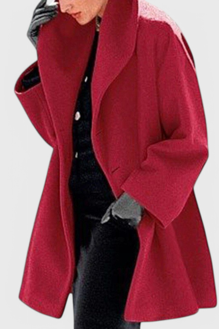 Manteau Oversized en Mélange de Laine Harper avec Col Large
