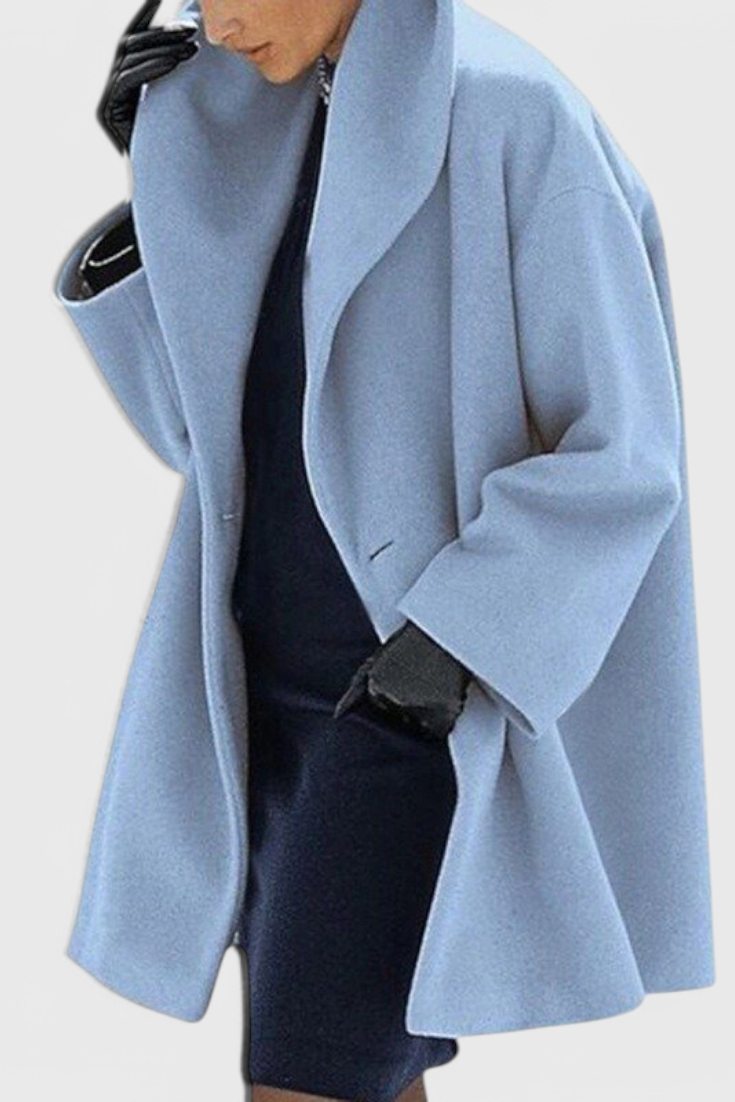 Manteau Oversized en Mélange de Laine Harper avec Col Large