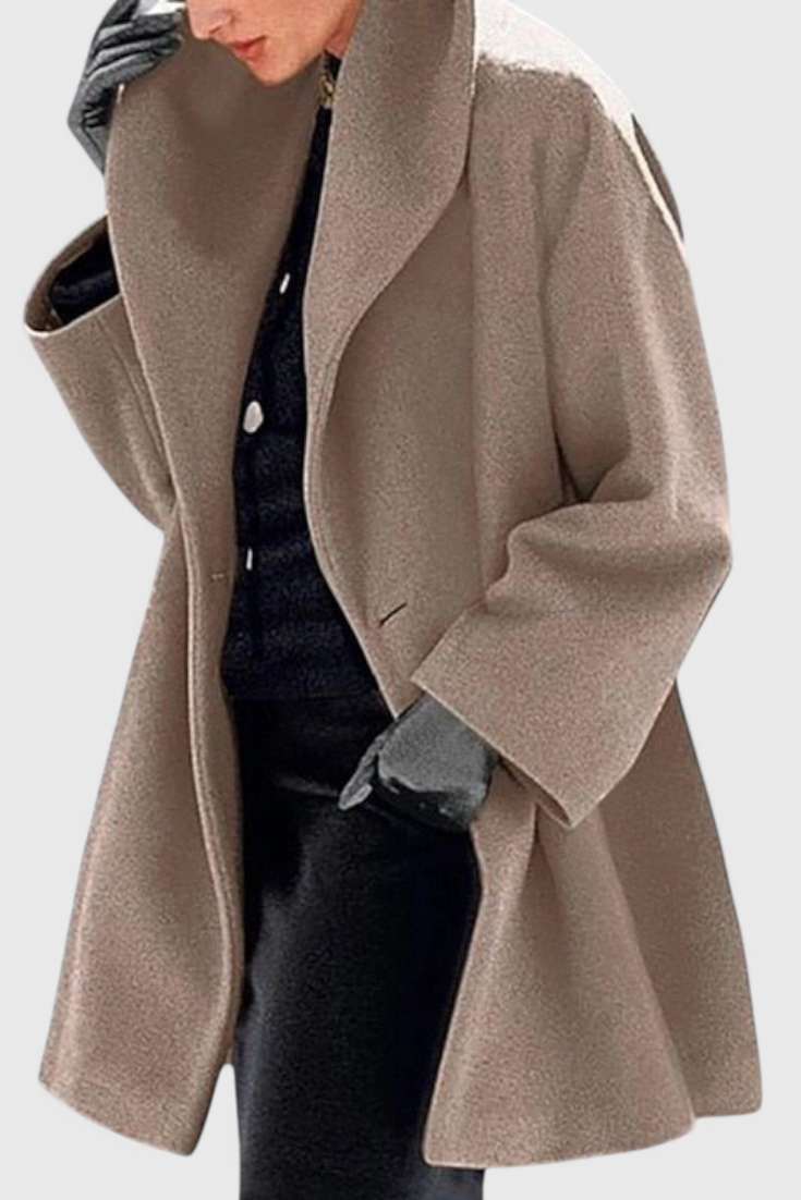 Manteau Oversized en Mélange de Laine Harper avec Col Large