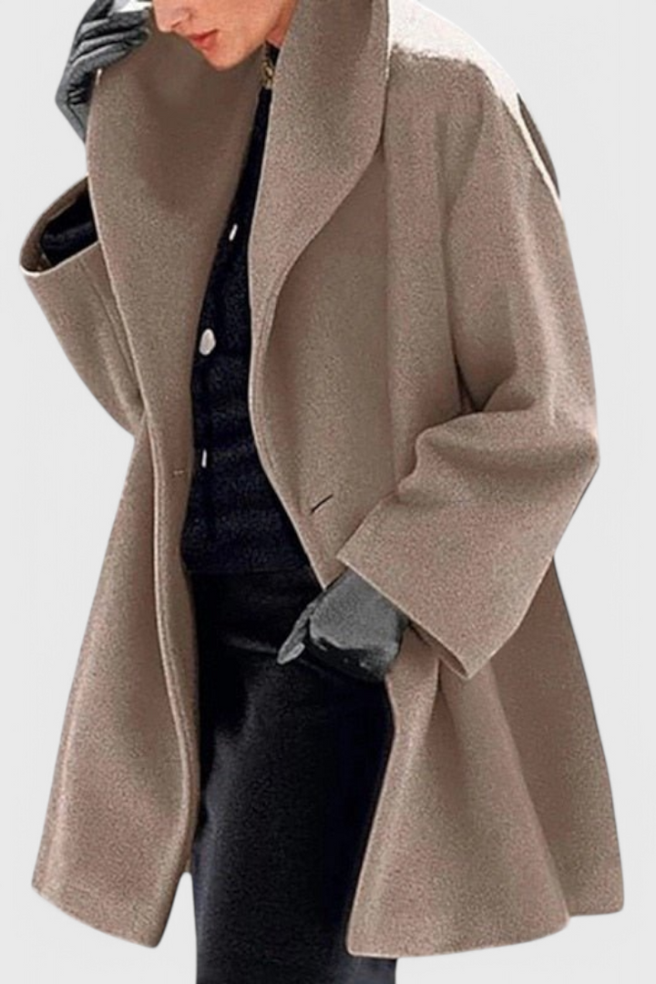Manteau Oversized en Mélange de Laine Harper avec Col Large