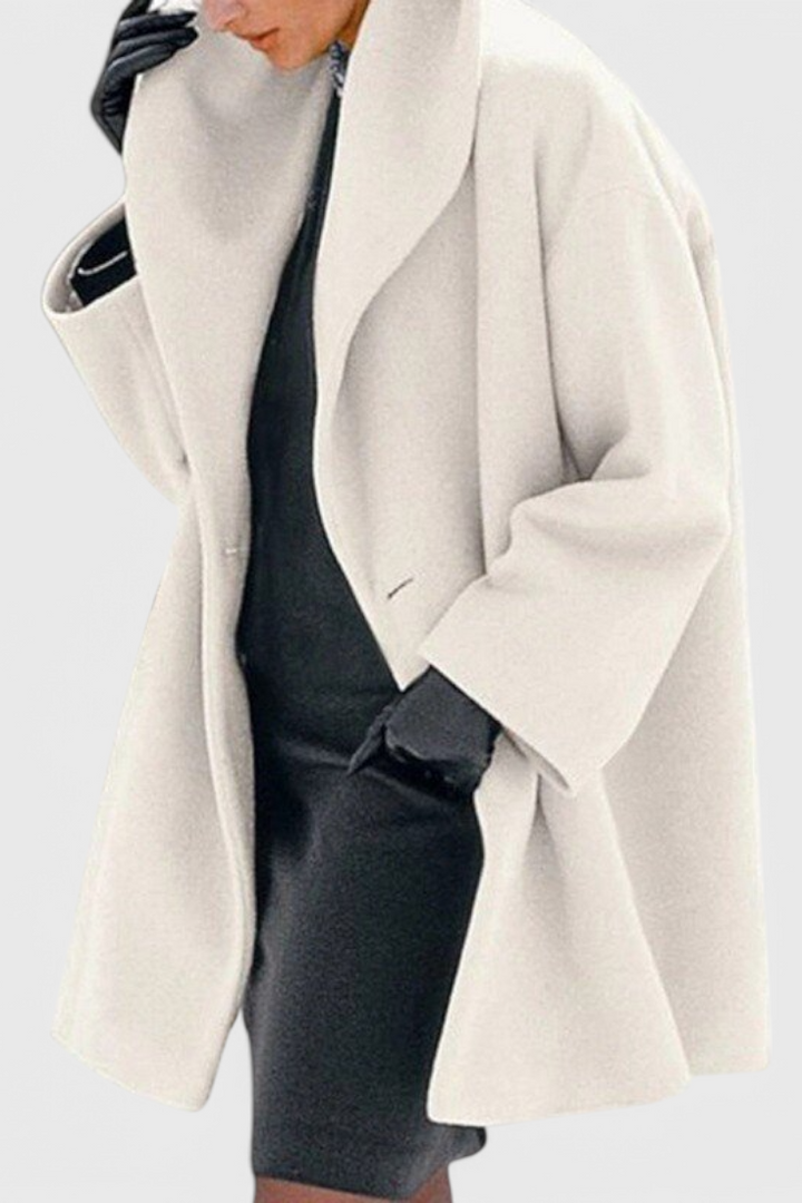 Manteau Oversized en Mélange de Laine Harper avec Col Large
